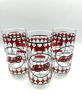3 Shakey’s Pizza Pepsi Vintage 6” Glasses